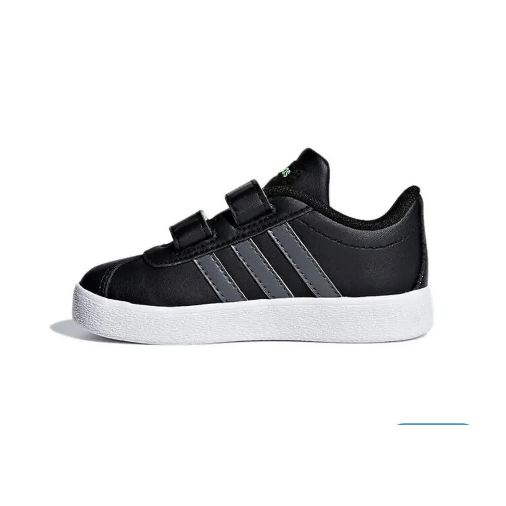 Adidas Kids Vl Court 2.0 Low‎ Athletic Sneaker Shoes Slip on Black White Size 6K